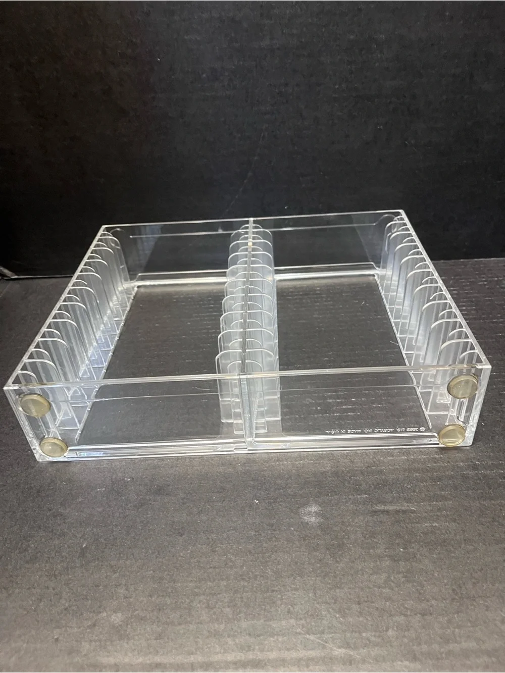 Acrylic 2 Row Cassette Tape Holder  retro mcm art deco 20 tape capacity